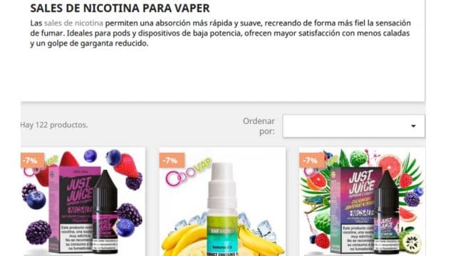 Sales de nicotina para vapeo